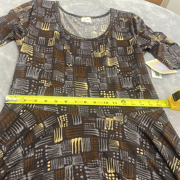 NWT LuLaRoe, Nicole style dress in gray, brown, beige. In XL size. - Picture 7 of 11